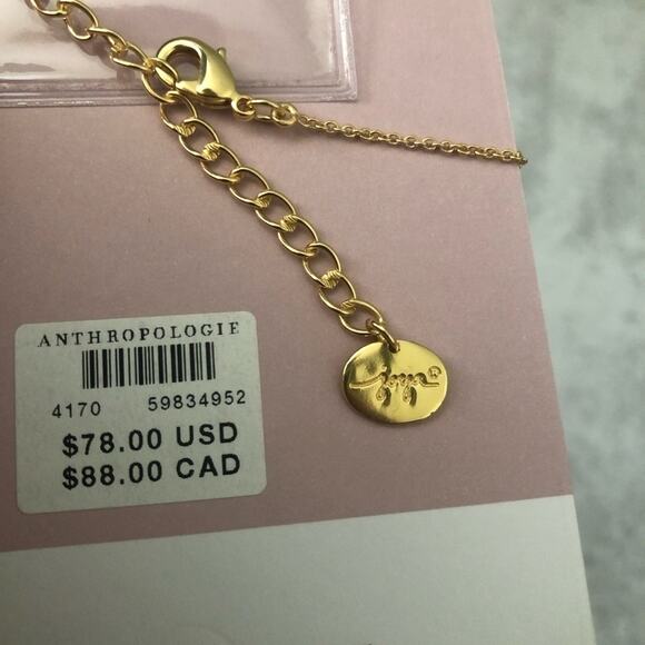 Anthropologie Joya Deco Diamond Monogram Pendant Necklace Letter K NEW - Picture 6 of 9